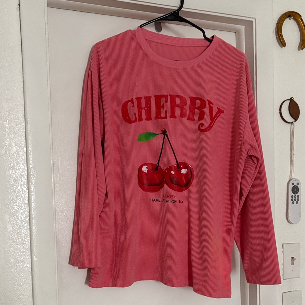 Pink 'Cherry' Graphic Long Sleeve
